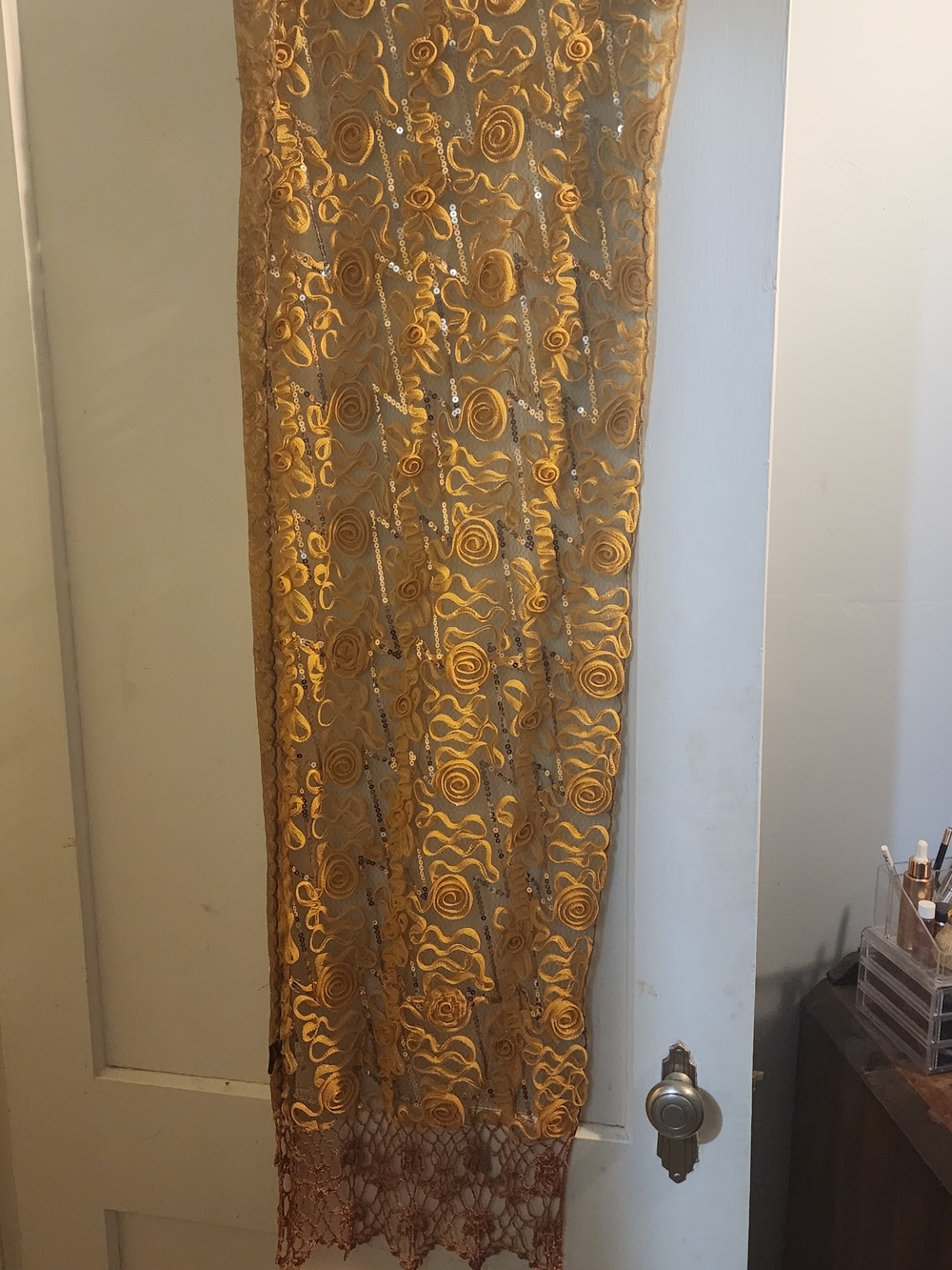 Yellow Floral Handmade Silk Scarf